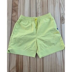 Men's Undefeated Shorts Size Medium‎ Bright Yellow Drawstring Zip Pockets